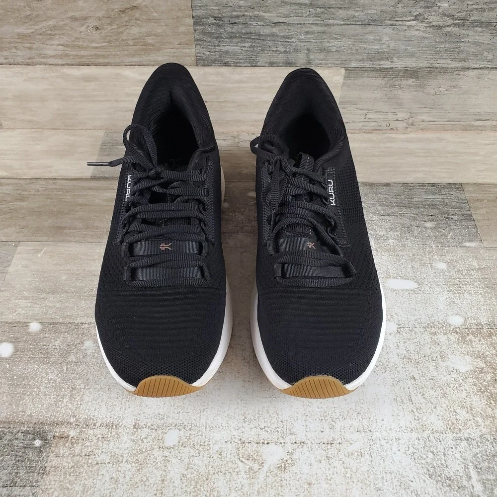 Kuru‎ Atom 2 Womens Shoes Sz 8.5 W Running Jet Black Desert Tan Lace Up Sneakers